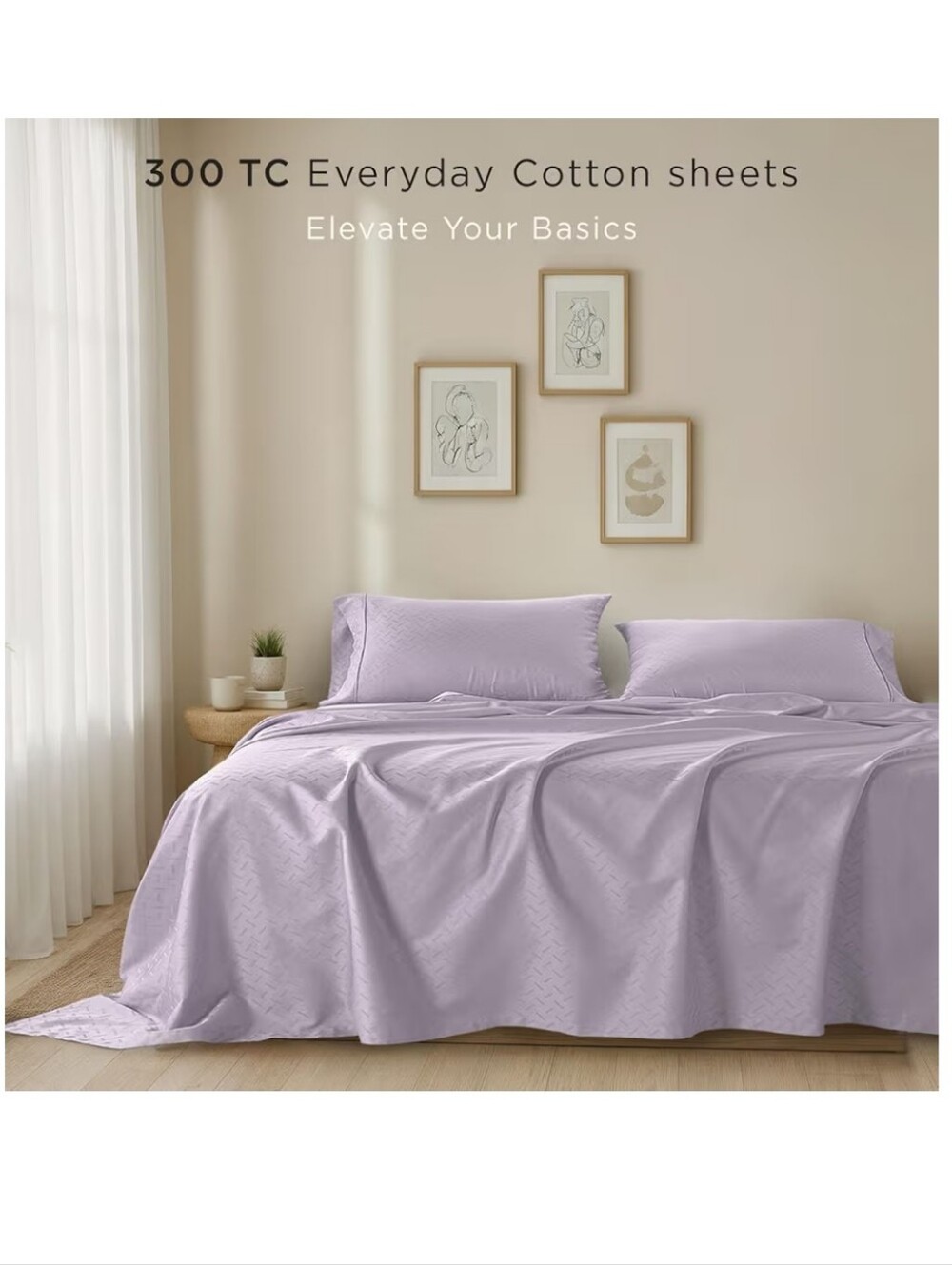 Threadmill 100% Cotton Sheets for King Size Bed 4 Pc Soft Breathable Lightweight - Picture 2 of 11